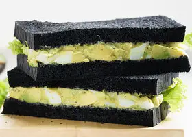 Black Food Halloween Quiz Black egg sandwich