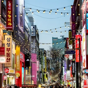 KPop Group-Seoul Travel Quiz Myeongdong Shopping Street